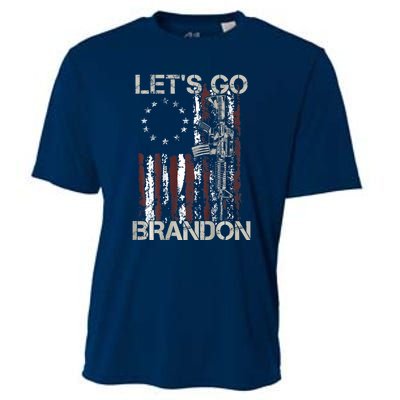 Gun American Flag Patriots Let's Go Brandon Cooling Performance Crew T-Shirt