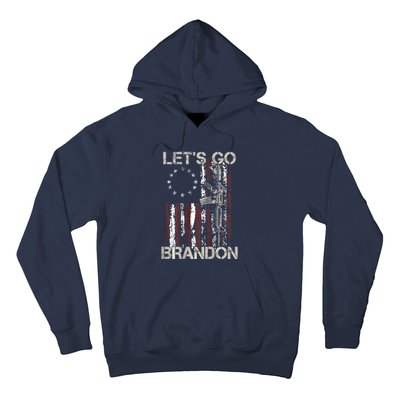 Gun American Flag Patriots Let's Go Brandon Hoodie