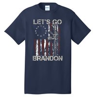 Gun American Flag Patriots Let's Go Brandon Tall T-Shirt