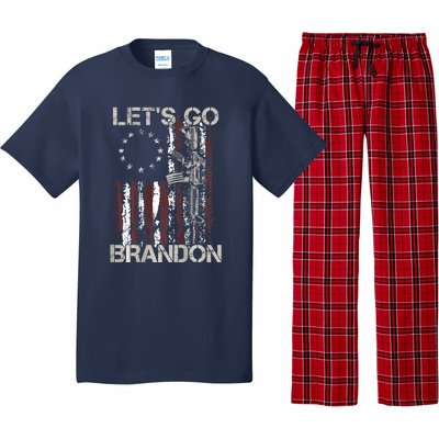 Gun American Flag Patriots Let's Go Brandon Pajama Set