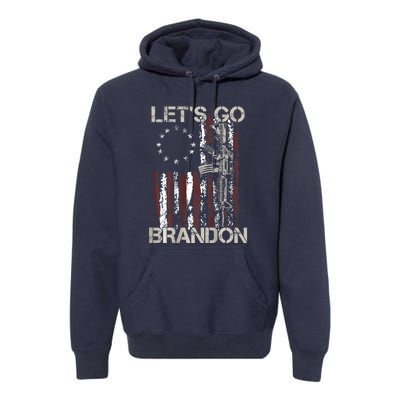 Gun American Flag Patriots Let's Go Brandon Premium Hoodie