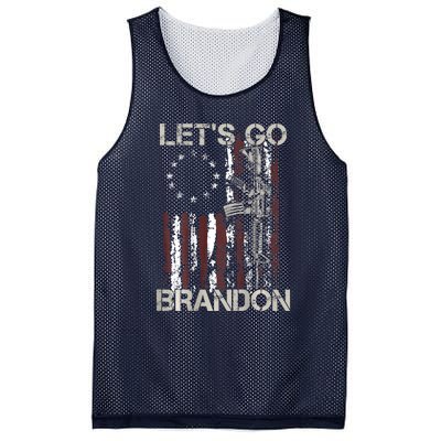 Gun American Flag Patriots Let's Go Brandon Mesh Reversible Basketball Jersey Tank