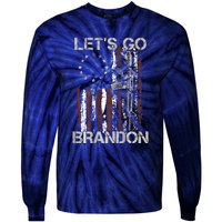 Gun American Flag Patriots Let's Go Brandon Tie-Dye Long Sleeve Shirt