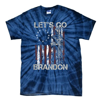 Gun American Flag Patriots Let's Go Brandon Tie-Dye T-Shirt