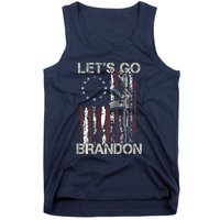 Gun American Flag Patriots Let's Go Brandon Tank Top