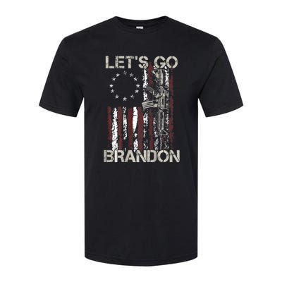 Gun American Flag Patriots Let's Go Brandon Softstyle CVC T-Shirt