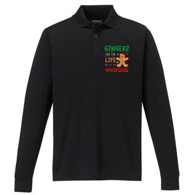 Gingers Are For Life Not Just Christmas Gingers Santa Hat Gift Performance Long Sleeve Polo