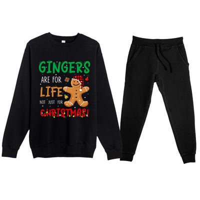 Gingers Are For Life Not Just Christmas Gingers Santa Hat Gift Premium Crewneck Sweatsuit Set