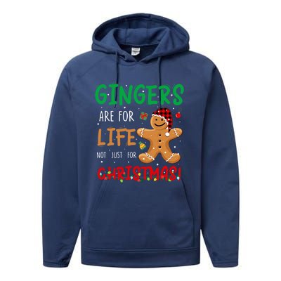 Gingers Are For Life Not Just Christmas Gingers Santa Hat Gift Performance Fleece Hoodie