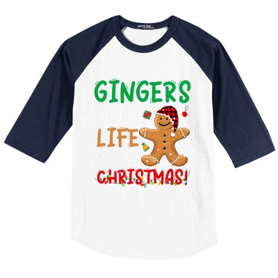 Gingers Are For Life Not Just Christmas Gingers Santa Hat Gift Baseball Sleeve Shirt