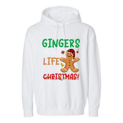 Gingers Are For Life Not Just Christmas Gingers Santa Hat Gift Garment-Dyed Fleece Hoodie