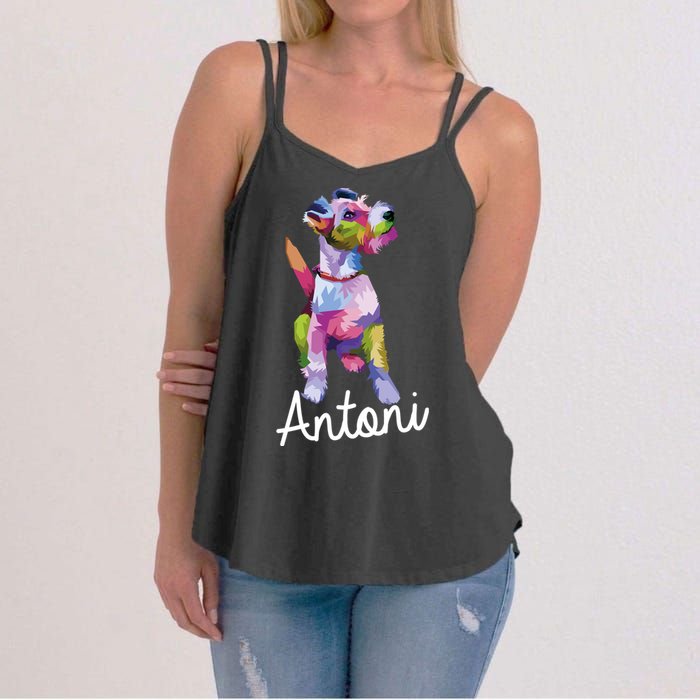 Geometric Animals Fox Terrier Women's Strappy Tank