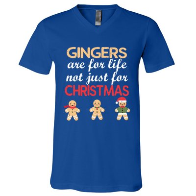 Gingers Are For Life Not Just For Christmas Cookies Lover Cool Gift V-Neck T-Shirt