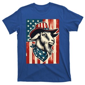 Goat American Farmer Usa Flag 4th Of July Goat Lovers Gift T-Shirt