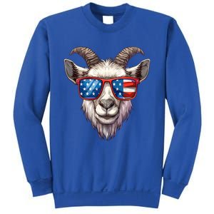 Goat American Flag Funny Goat Lovers Mom Dad 4th Of July Cool Gift Sweatshirt