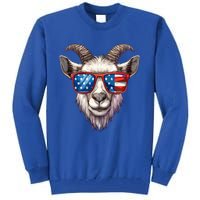 Goat American Flag Funny Goat Lovers Mom Dad 4th Of July Cool Gift Tall Sweatshirt