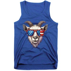 Goat American Flag Funny Goat Lovers Mom Dad 4th Of July Cool Gift Tank Top