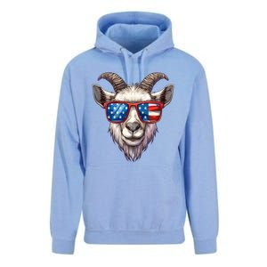 Goat American Flag Funny Goat Lovers Mom Dad 4th Of July Cool Gift Unisex Surf Hoodie