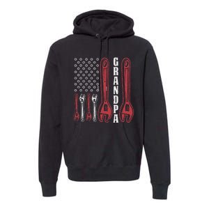 Grandpa American Flag Handyman Tools Premium Hoodie