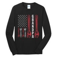 Grandpa American Flag Handyman Tools Tall Long Sleeve T-Shirt