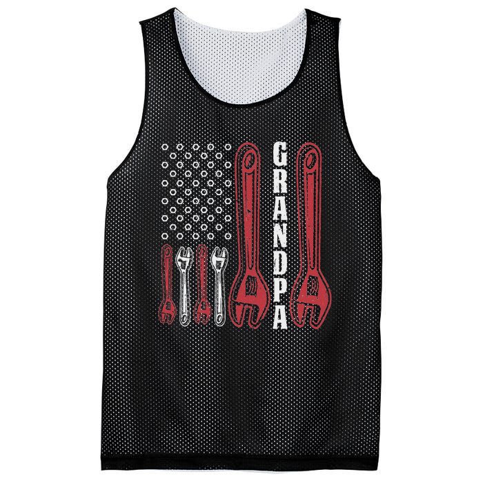 Grandpa American Flag Handyman Tools Mesh Reversible Basketball Jersey Tank