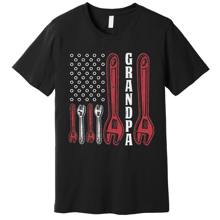 Grandpa American Flag Handyman Tools Premium T-Shirt