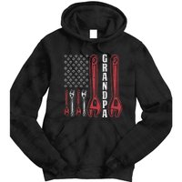 Grandpa American Flag Handyman Tools Tie Dye Hoodie