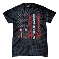 Grandpa American Flag Handyman Tools Tie-Dye T-Shirt