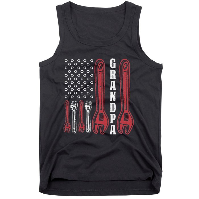 Grandpa American Flag Handyman Tools Tank Top