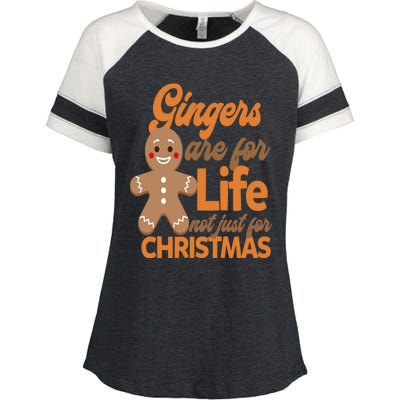 Gingers Are For Life Not Just For Christmas Gift Enza Ladies Jersey Colorblock Tee