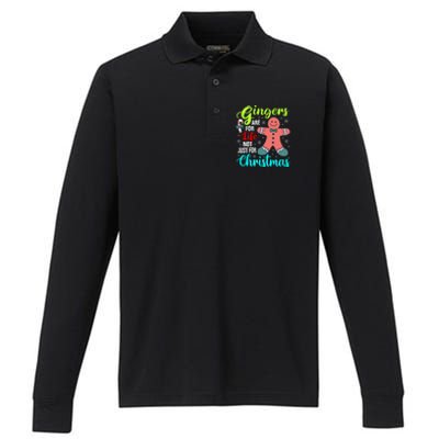 Gingers Are For Life Not Just For Christmas Funny Gift Performance Long Sleeve Polo