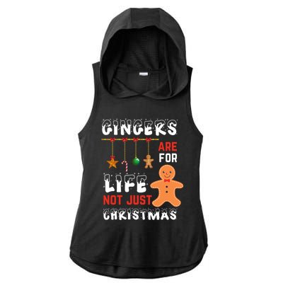 Gingers Are For Life Not Just For Christmas Gingerbread Cool Gift Ladies PosiCharge Tri-Blend Wicking Draft Hoodie Tank