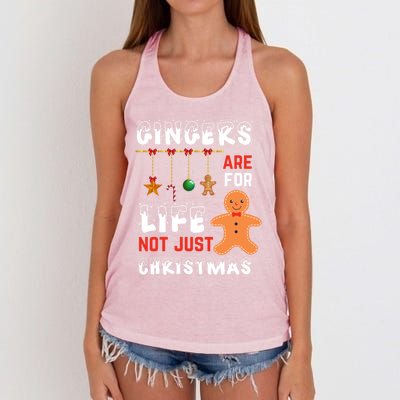 Gingers Are For Life Not Just For Christmas Gingerbread Cool Gift Women's Knotted Racerback Tank