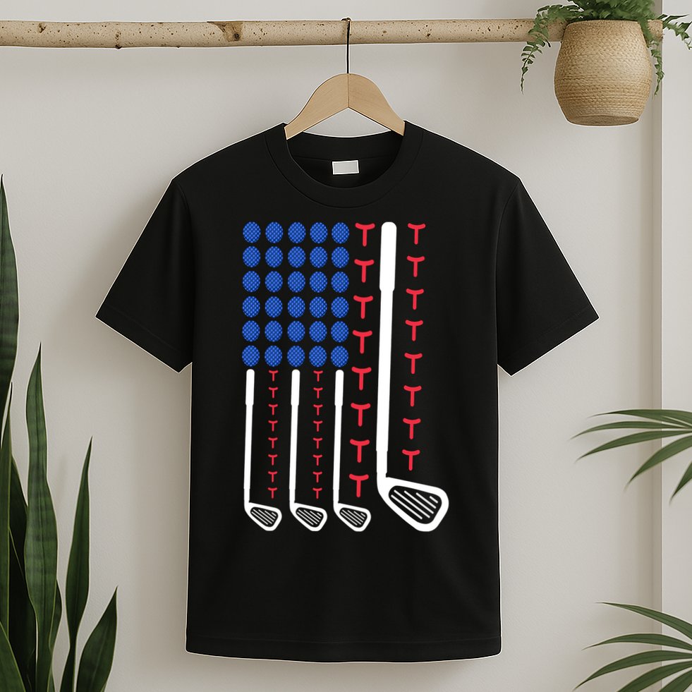 Golf American Flag Golfing Gift For Father's Day T-Shirt