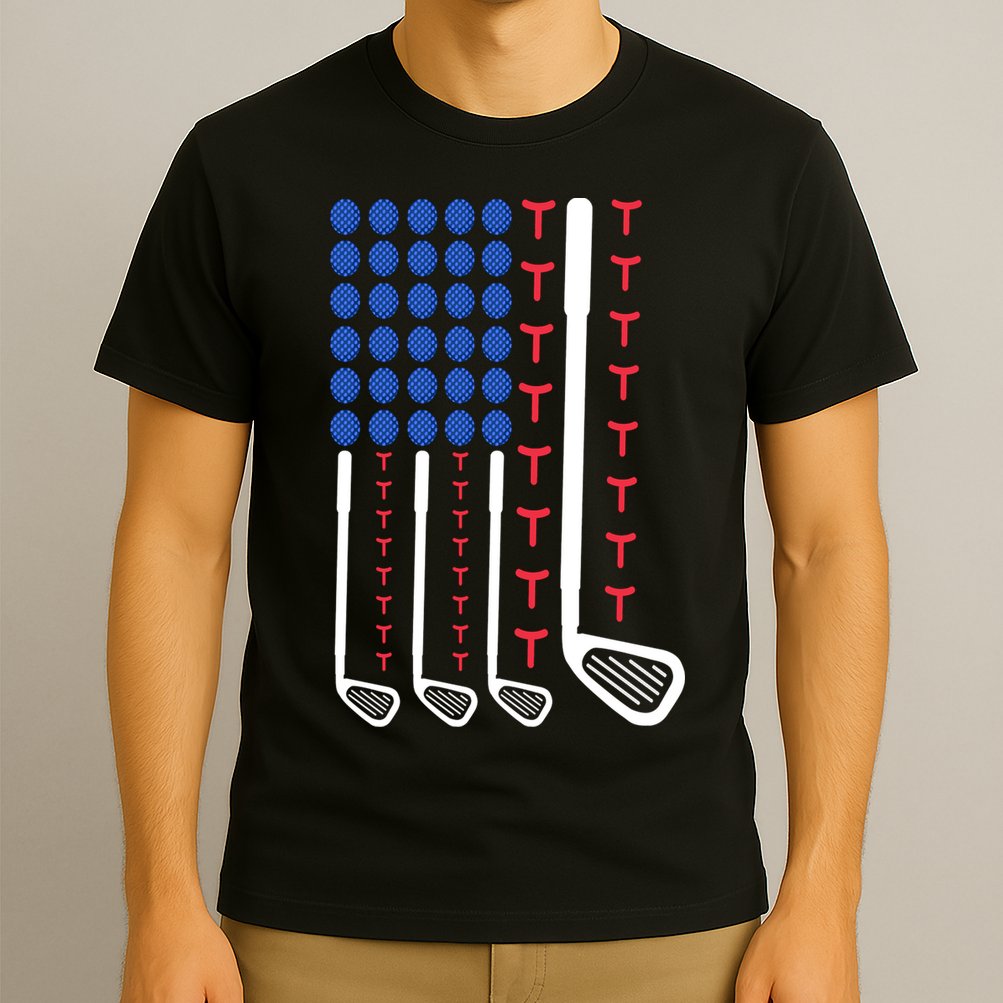 Golf American Flag Golfing Gift For Father's Day T-Shirt