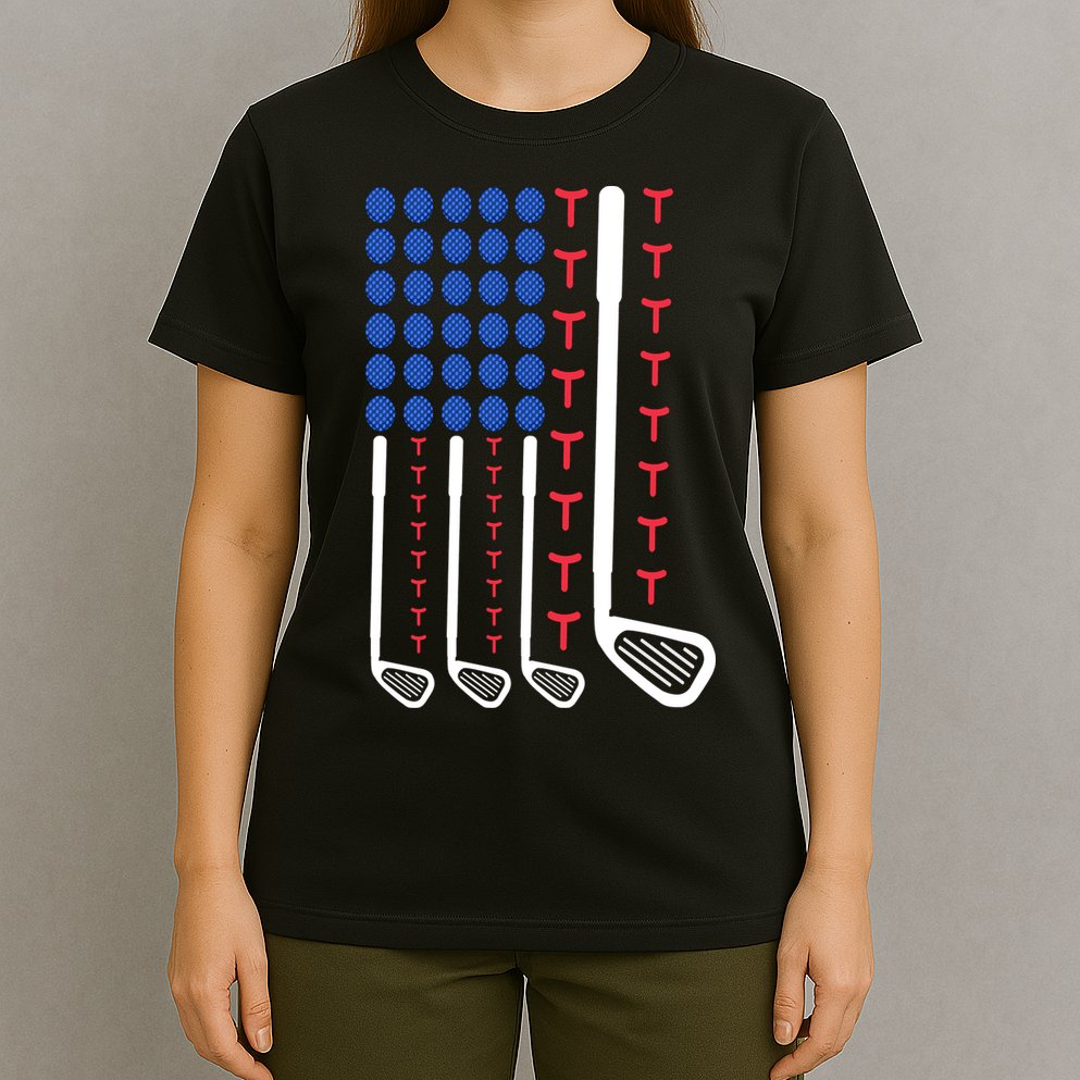 Golf American Flag Golfing Gift For Father's Day T-Shirt