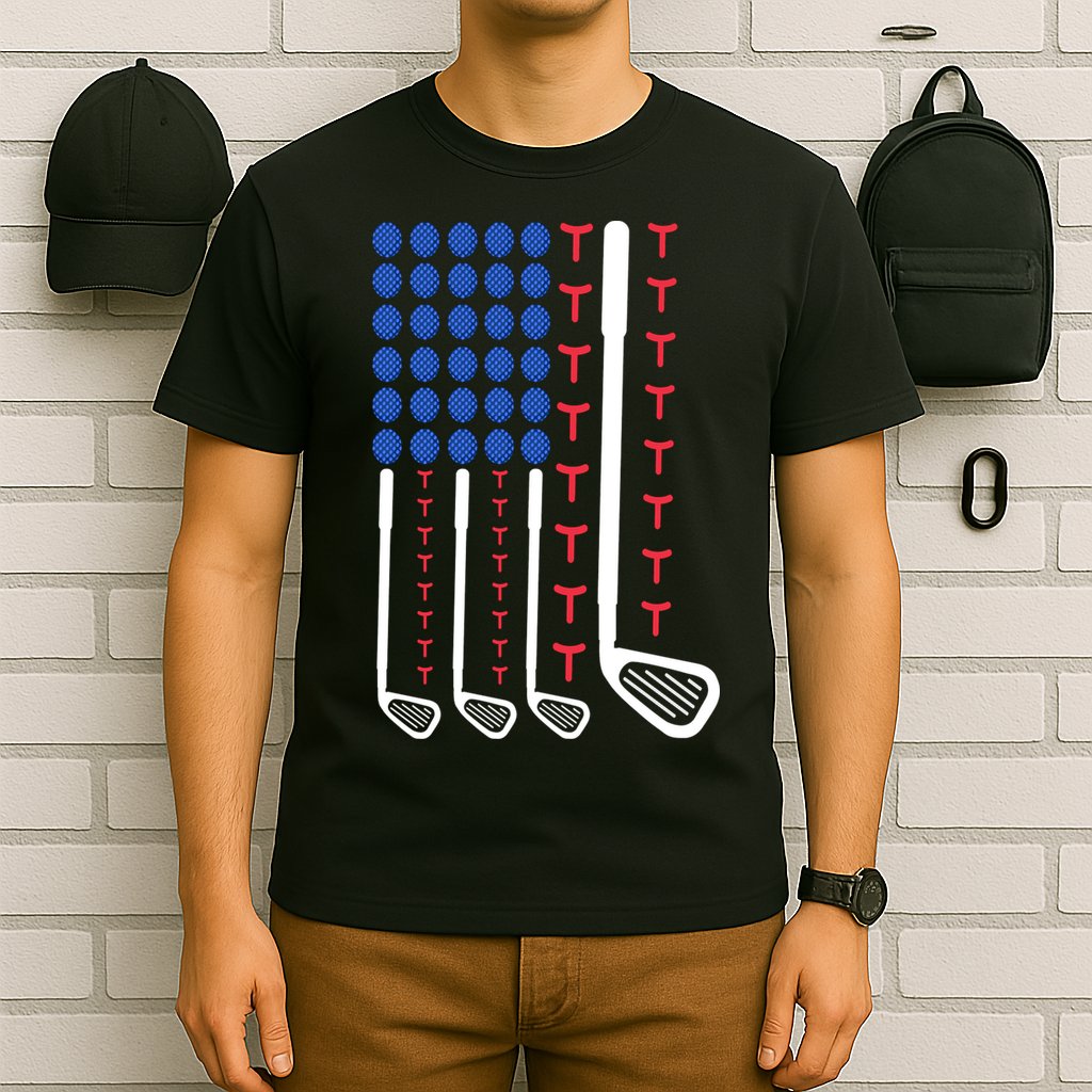 Golf American Flag Golfing Gift For Father's Day T-Shirt
