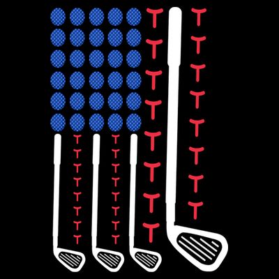 Golf American Flag Golfing Gift For Father's Day T-Shirt