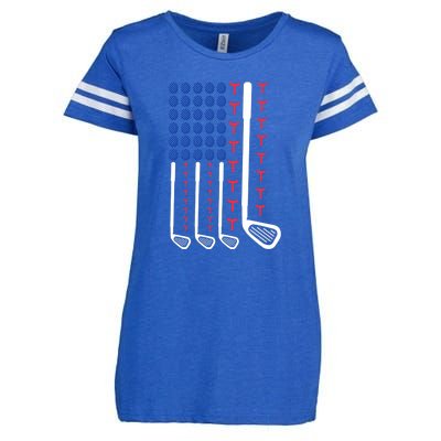 Golf American Flag Golfing Gift For Father's Day Enza Ladies Jersey Football T-Shirt