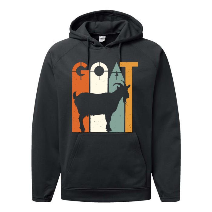 Goat Animal Farm Vintage Goat Lovers Merchandise Performance Fleece Hoodie