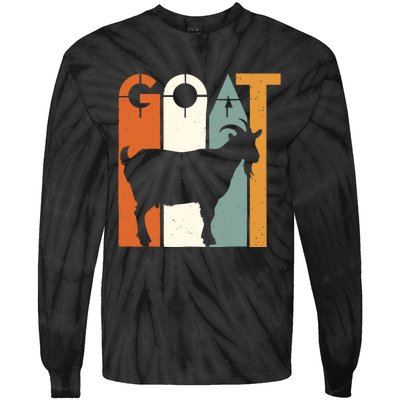 Goat Animal Farm Vintage Goat Lovers Merchandise Tie-Dye Long Sleeve Shirt