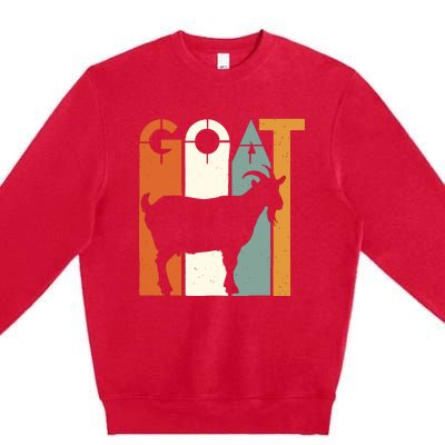 Goat Animal Farm Vintage Goat Lovers Merchandise Premium Crewneck Sweatshirt