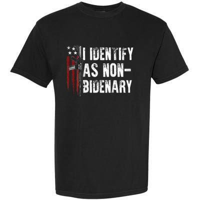 Gun American Flag I Identify As Non Bidenary Garment-Dyed Heavyweight T-Shirt