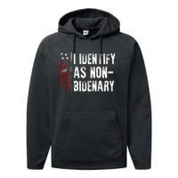 Gun American Flag I Identify As Non Bidenary Performance Fleece Hoodie