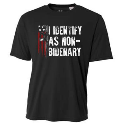 Gun American Flag I Identify As Non Bidenary Cooling Performance Crew T-Shirt