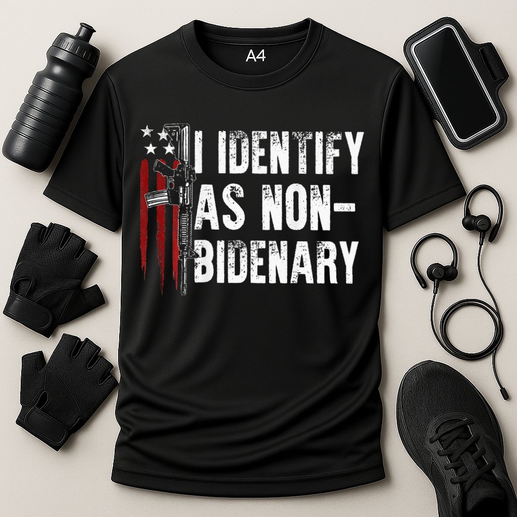 Gun American Flag I Identify As Non Bidenary Performance Shirt