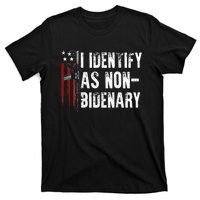 Gun American Flag I Identify As Non Bidenary T-Shirt