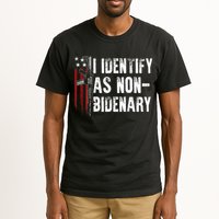 Gun American Flag I Identify As Non Bidenary Tall T-Shirt