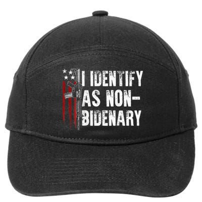 Gun American Flag I Identify As Non Bidenary 7-Panel Snapback Hat