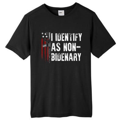 Gun American Flag I Identify As Non Bidenary Tall Fusion ChromaSoft Performance T-Shirt